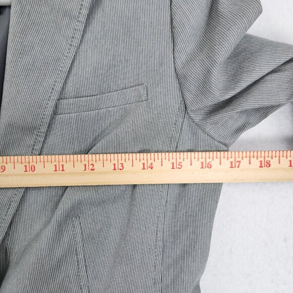 Banana Republic Jacket Womens 4 Gray Pinstripe Stretch Single Button Blazer - Picture 7 of 15
